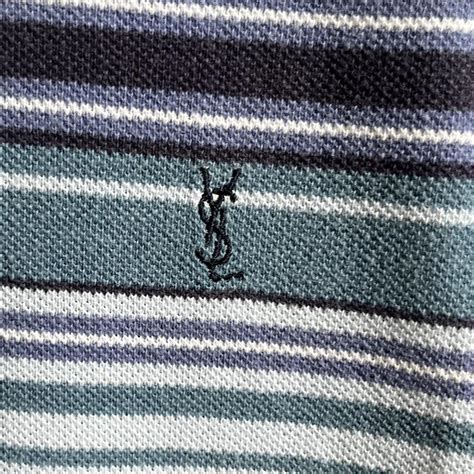 yves saint laurent polo blue and white|yves saint laurent men's shirt.